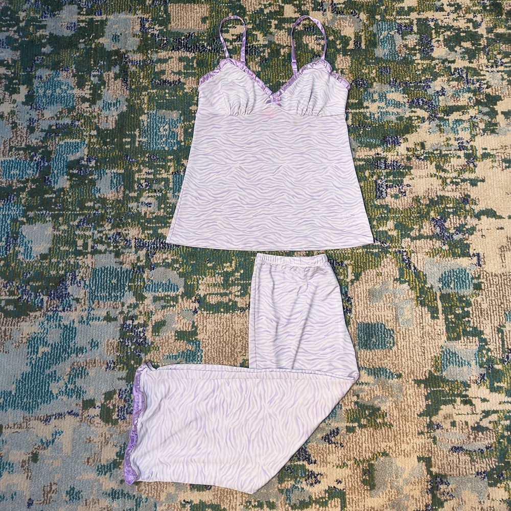 Jennifer Moore Lavender Zebra Print Pajama Set